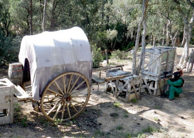 Carreta en el campo de paintball